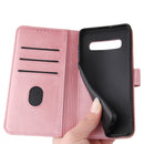 For Samsung Galaxy S10 Calf Texture Buckle Horizontal Flip Leather Case with Holder & Card Slots & Wallet(Rose Gold)
