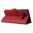 For Samsung Galaxy S10 Calf Texture Buckle Horizontal Flip Leather Case with Holder & Card Slots & Wallet(Red)