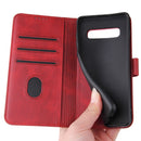For Samsung Galaxy S10 Calf Texture Buckle Horizontal Flip Leather Case with Holder & Card Slots & Wallet(Red)