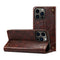 Baroque Simple Horizontal Flip Leather Case with Holder & Card Slots & Wallet For iPhone 13 Pro(Dark Brown)