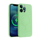 Liquid Silicone Full Coverage Shockproof Magsafe Case For iPhone 13(Green)