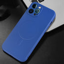 Liquid Silicone Full Coverage Shockproof Magsafe Case For iPhone 13(Blue)