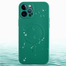 Liquid Silicone Full Coverage Shockproof Magsafe Case For iPhone 13(Green)
