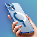 For iPhone 13 mini Classic Electroplating Shockproof Magsafe Case (Blue)