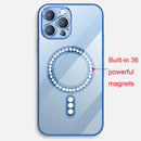 Classic Electroplating Shockproof Magsafe Case For iPhone 13 Pro Max(Blue)