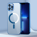 Classic Electroplating Shockproof Magsafe Case For iPhone 12(Blue)