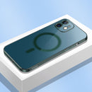 Classic Electroplating Shockproof Magsafe Case For iPhone 12(Sea Blue)