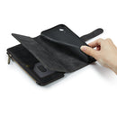 CaseMe-C30 PU + TPU Multifunctional Horizontal Flip Leather Case with Holder & Card Slot & Wallet & Zipper Pocket For iPhone XR(Black)
