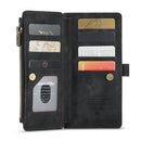 CaseMe-C30 PU + TPU Multifunctional Horizontal Flip Leather Case with Holder & Card Slot & Wallet & Zipper Pocket For iPhone XR(Black)