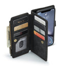 CaseMe-C30 PU + TPU Multifunctional Horizontal Flip Leather Case with Holder & Card Slot & Wallet & Zipper Pocket For iPhone XR(Black)