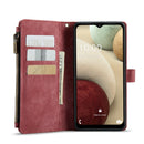 For Samsung Galaxy A12 CaseMe-C30 PU + TPU Multifunctional Horizontal Flip Leather Case with Holder & Card Slot & Wallet & Zipper Pocket(Red)