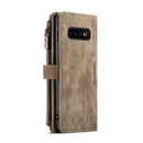 For Samsung Galaxy S10+ CaseMe-C30 PU + TPU Multifunctional Horizontal Flip Leather Case with Holder & Card Slot & Wallet & Zipper Pocket(Brown)