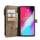 For Samsung Galaxy S10+ CaseMe-C30 PU + TPU Multifunctional Horizontal Flip Leather Case with Holder & Card Slot & Wallet & Zipper Pocket(Brown)