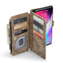 For Samsung Galaxy S10+ CaseMe-C30 PU + TPU Multifunctional Horizontal Flip Leather Case with Holder & Card Slot & Wallet & Zipper Pocket(Brown)