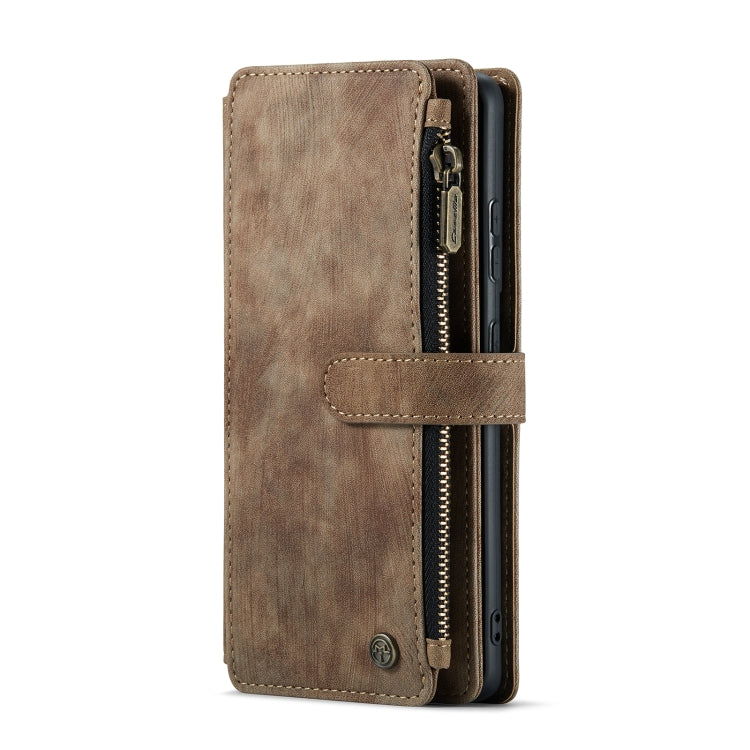 For Samsung Galaxy S21 Ultra 5G CaseMe-C30 PU + TPU Multifunctional Horizontal Flip Leather Case with Holder & Card Slot & Wallet & Zipper Pocket(Brown)
