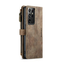 For Samsung Galaxy S21 Ultra 5G CaseMe-C30 PU + TPU Multifunctional Horizontal Flip Leather Case with Holder & Card Slot & Wallet & Zipper Pocket(Brown)