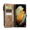 For Samsung Galaxy S21 Ultra 5G CaseMe-C30 PU + TPU Multifunctional Horizontal Flip Leather Case with Holder & Card Slot & Wallet & Zipper Pocket(Brown)