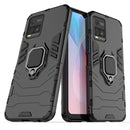 For vivo Y21 Shockproof PC + TPU Protective Case with Magnetic Ring Holder(Black)