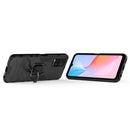 For vivo Y21 Shockproof PC + TPU Protective Case with Magnetic Ring Holder(Black)