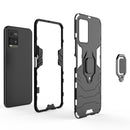 For vivo Y21 Shockproof PC + TPU Protective Case with Magnetic Ring Holder(Black)