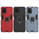 For vivo Y21 Shockproof PC + TPU Protective Case with Magnetic Ring Holder(Black)