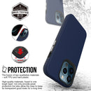 Triangle Armor Texture TPU + PC Case For iPhone 13 Pro(Navy Blue)