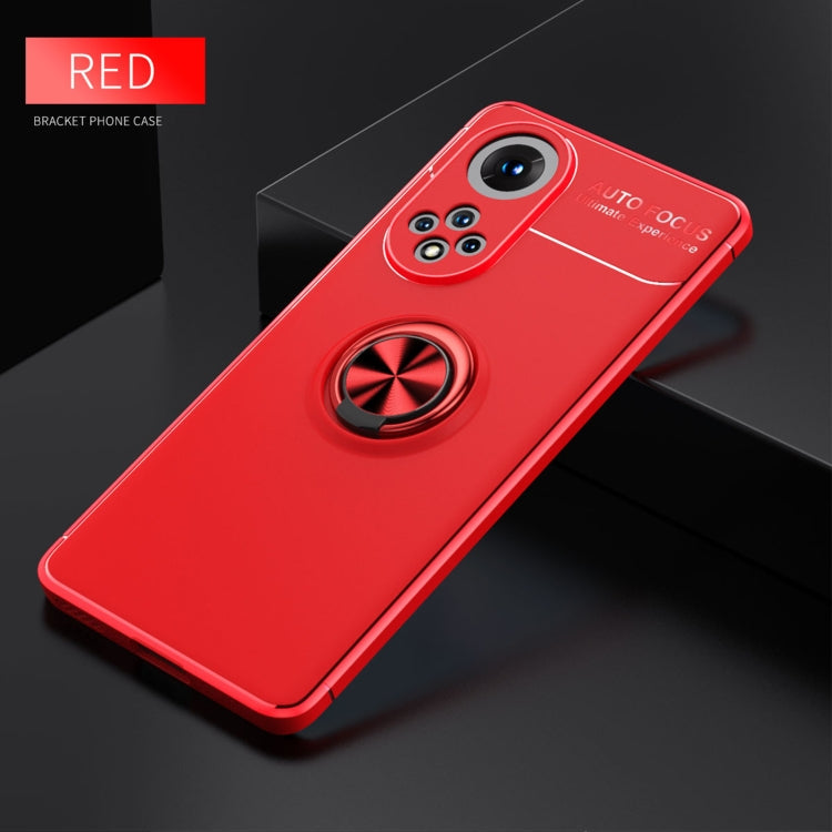 For Huawei Nova 9 Metal Ring Holder 360 Degree Rotating TPU Case(Red)