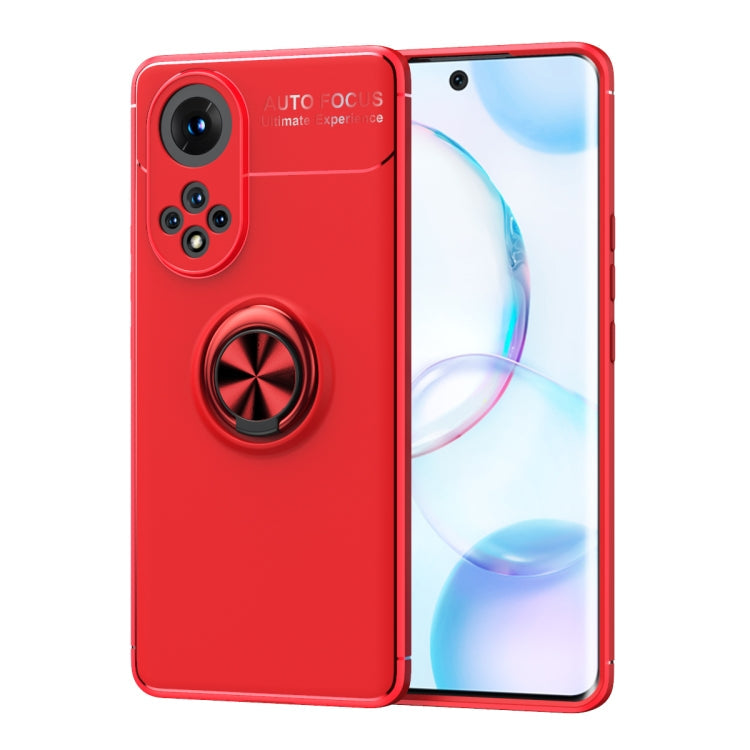 For Huawei Nova 9 Metal Ring Holder 360 Degree Rotating TPU Case(Red)