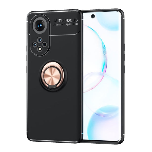 For Huawei Nova 9 Metal Ring Holder 360 Degree Rotating TPU Case(Black Gold)