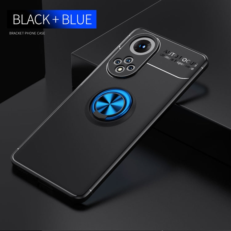 For Huawei Nova 9 Metal Ring Holder 360 Degree Rotating TPU Case(Black Blue)