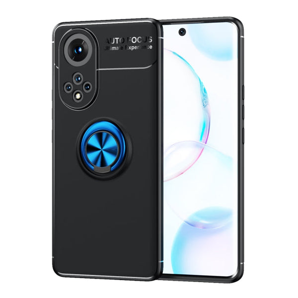For Huawei Nova 9 Metal Ring Holder 360 Degree Rotating TPU Case(Black Blue)