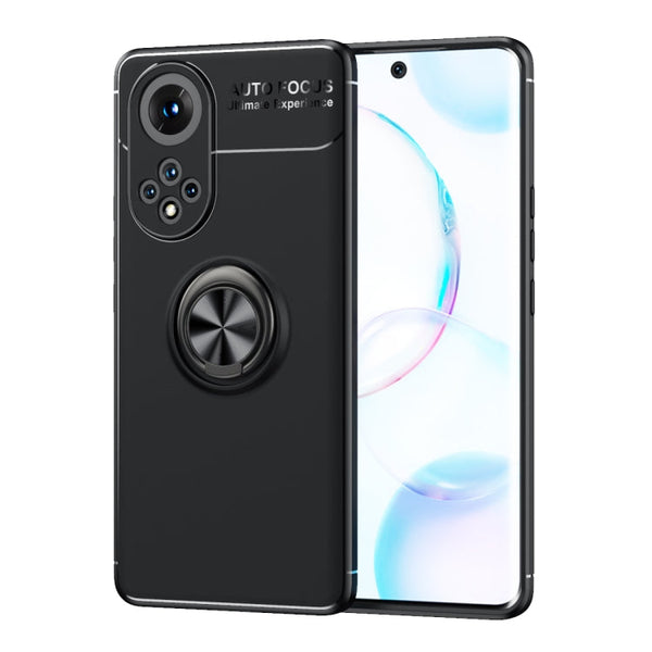 For Huawei Nova 9 Metal Ring Holder 360 Degree Rotating TPU Case(Black)