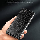 For Samsung Galaxy Z Fold2 5G Crocodile Texture Leather Folding Protective Case(Blue)