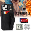 Crazy Horse Texture Shockproof TPU + PU Leather Case with Card Slot & Wrist Strap Holder For iPhone 13 mini(Black)