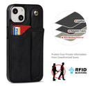 Crazy Horse Texture Shockproof TPU + PU Leather Case with Card Slot & Wrist Strap Holder For iPhone 13 mini(Black)