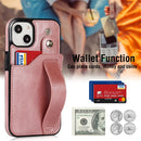 Crazy Horse Texture Shockproof TPU + PU Leather Case with Card Slot & Wrist Strap Holder For iPhone 13 mini(Rose Gold)