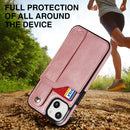 Crazy Horse Texture Shockproof TPU + PU Leather Case with Card Slot & Wrist Strap Holder For iPhone 13 mini(Rose Gold)