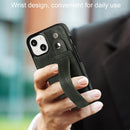 Crazy Horse Texture Shockproof TPU + PU Leather Case with Card Slot & Wrist Strap Holder For iPhone 13 mini(Emerald Green)