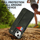 Crazy Horse Texture Shockproof TPU + PU Leather Case with Card Slot & Wrist Strap Holder For iPhone 13 mini(Emerald Green)