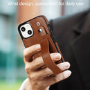 Crazy Horse Texture Shockproof TPU + PU Leather Case with Card Slot & Wrist Strap Holder For iPhone 13 mini(Brown)