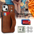 Crazy Horse Texture Shockproof TPU + PU Leather Case with Card Slot & Wrist Strap Holder For iPhone 13 mini(Brown)