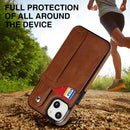 Crazy Horse Texture Shockproof TPU + PU Leather Case with Card Slot & Wrist Strap Holder For iPhone 13 mini(Brown)