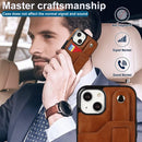 Crazy Horse Texture Shockproof TPU + PU Leather Case with Card Slot & Wrist Strap Holder For iPhone 13 mini(Brown)