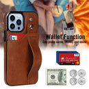 Crazy Horse Texture Shockproof TPU + PU Leather Case with Card Slot & Wrist Strap Holder For iPhone 13 Pro Max(Brown)