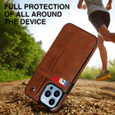 Crazy Horse Texture Shockproof TPU + PU Leather Case with Card Slot & Wrist Strap Holder For iPhone 13 Pro Max(Brown)
