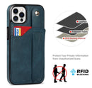 Crazy Horse Texture Shockproof TPU + PU Leather Case with Card Slot & Wrist Strap Holder For iPhone 12 / 12 Pro(Sapphire Blue)