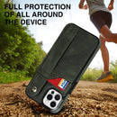Crazy Horse Texture Shockproof TPU + PU Leather Case with Card Slot & Wrist Strap Holder For iPhone 12 / 12 Pro(Emerald Green)