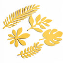 10 in 1 Creative Paper Cutting Shooting Props Tree Leaves Papercut Jewelry Cosmetics Background Photo Photography Props(Orange Yellow)
