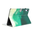 Watercolor Pattern Skin Feel Magnetic Horizontal Flip PU Leather Tablet Case with Holder & Card Slots & Photo Frame For iPad mini 6(Cyan Green)