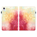 Watercolor Pattern Skin Feel Magnetic Horizontal Flip PU Leather Tablet Case with Holder & Card Slots & Photo Frame For iPad mini 6(Spring Cherry)